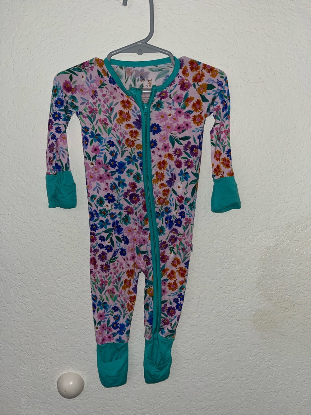 Little Sleepies floral zippered footie pajamas